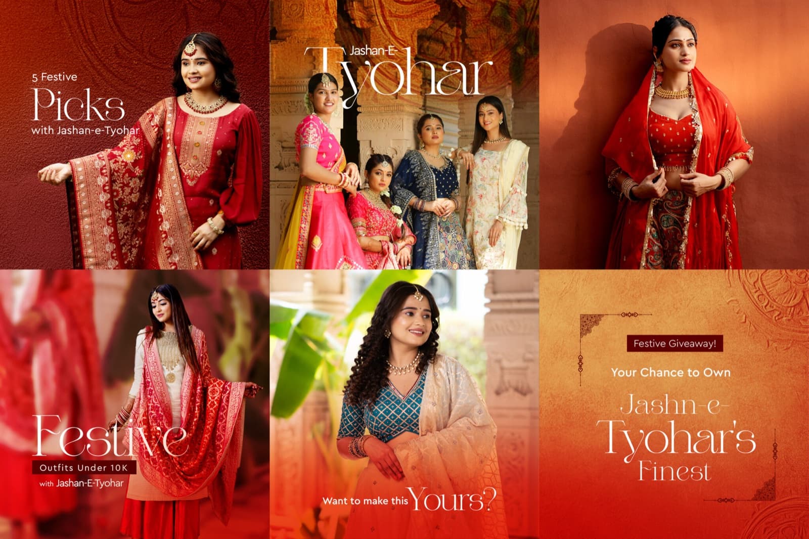 Rang-e-Roz Kanak collection festive grid campaign