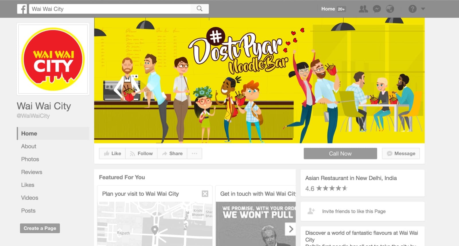 Wai Wai City social media page design