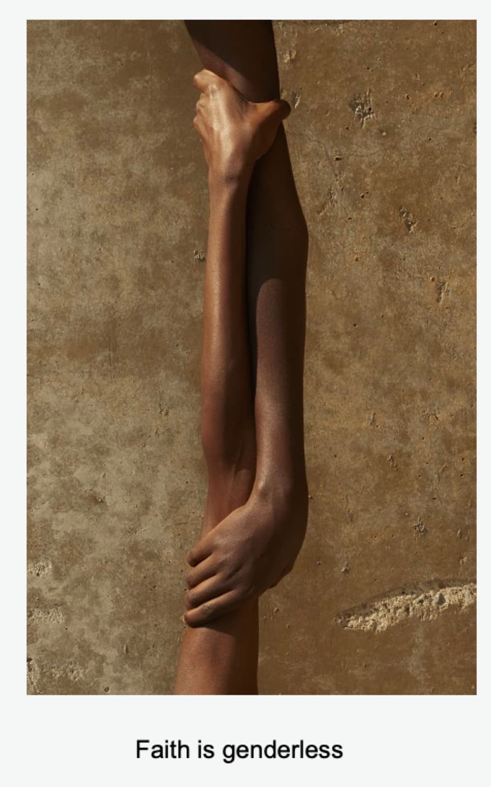 "Faith is genderless", campaign visual