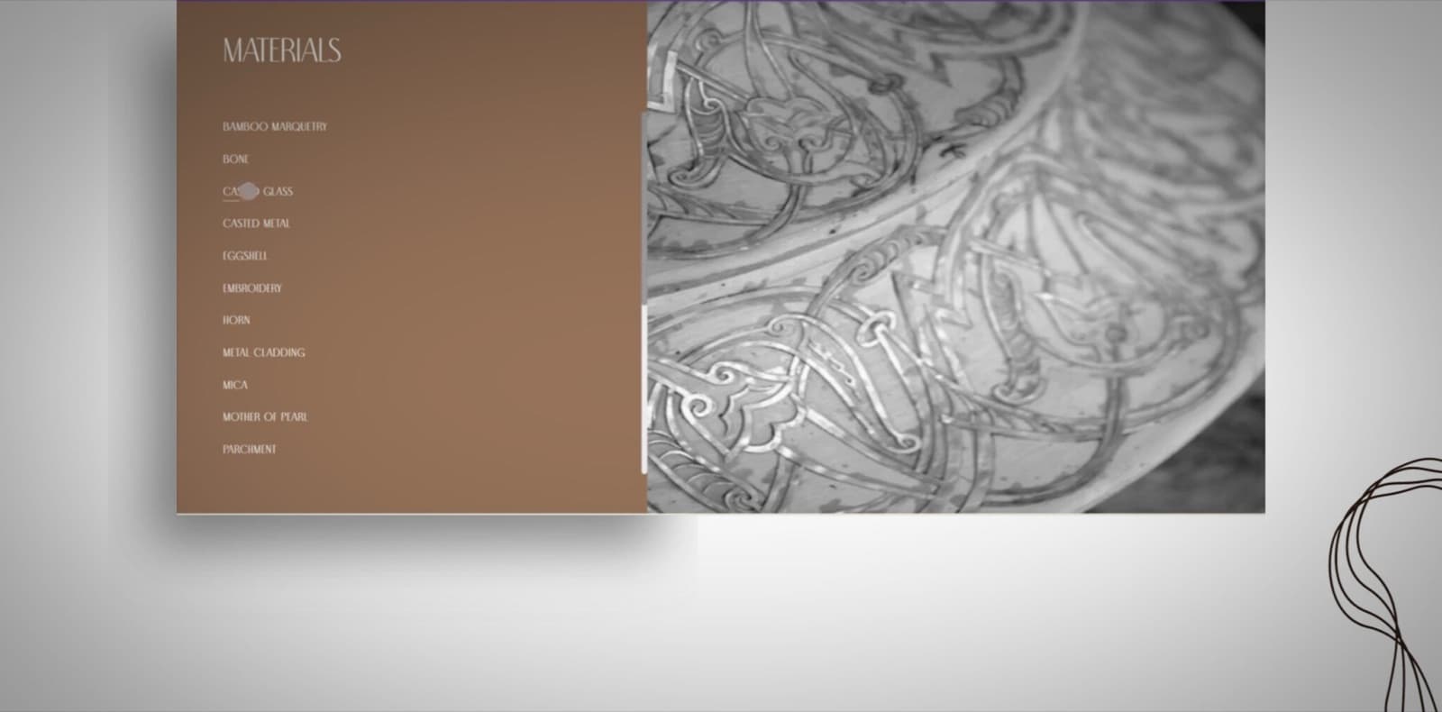 Uncharted website, materials library detail