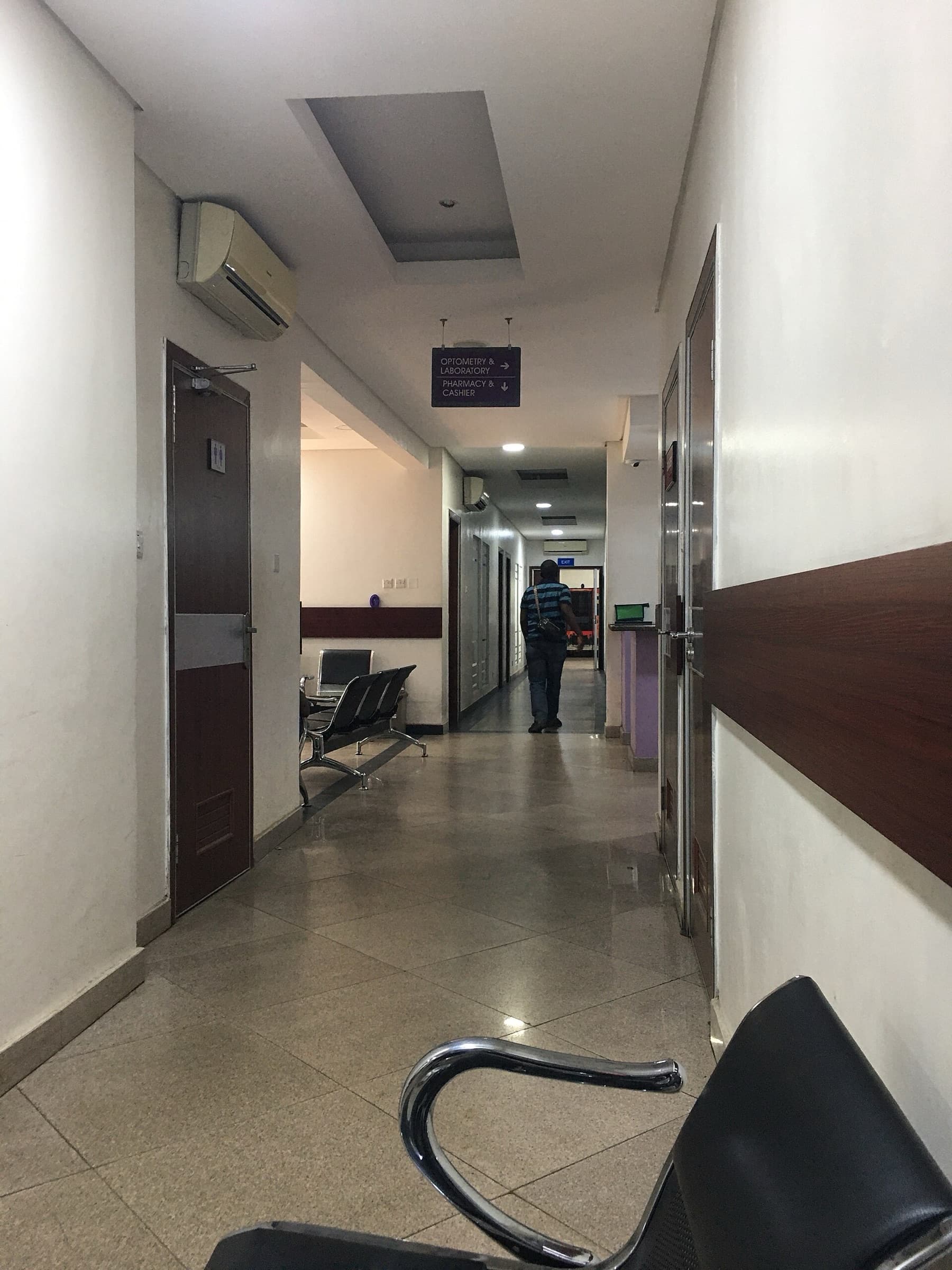 Calm, modern hospital hallway with natural light