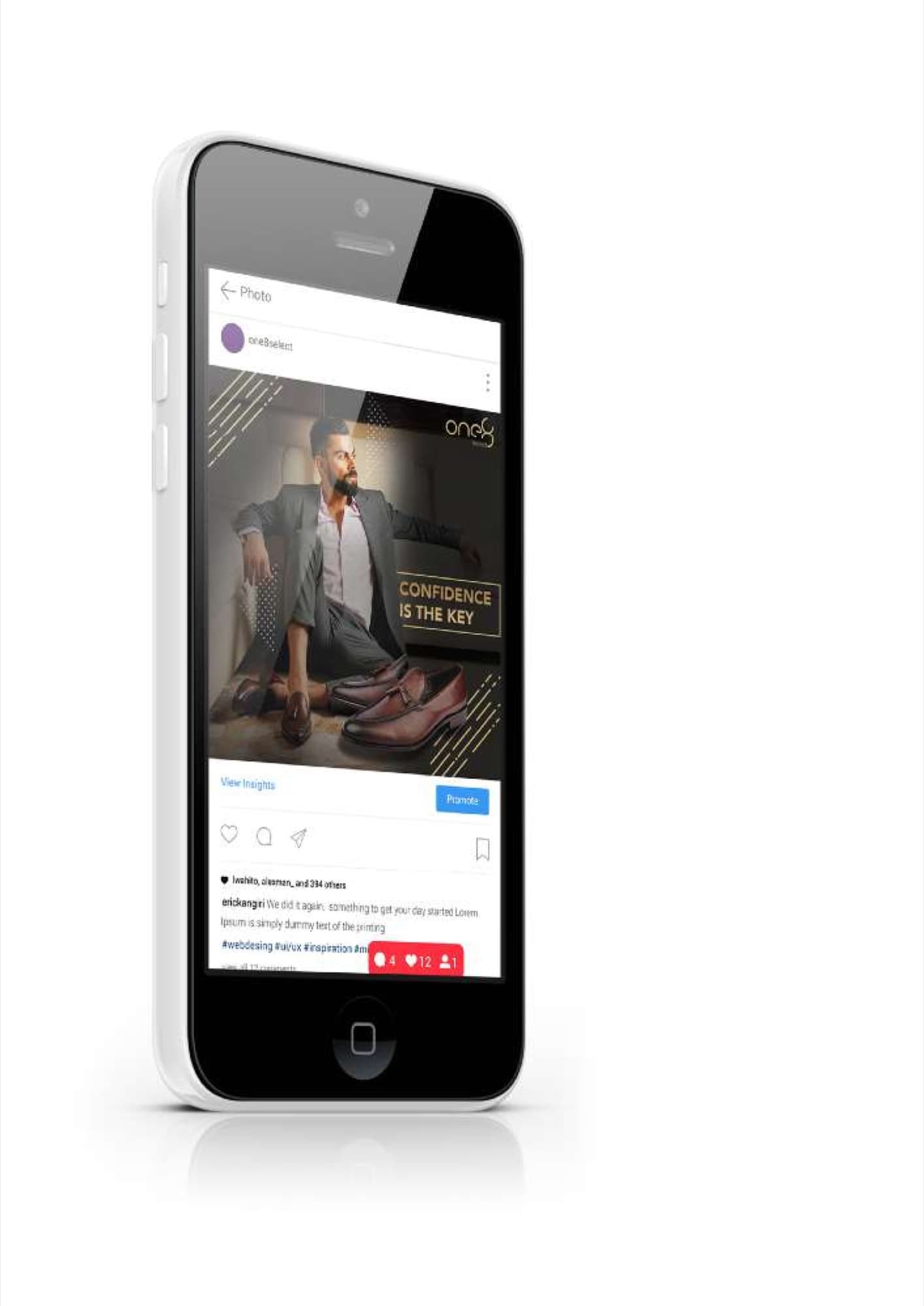 One8Select Instagram promotion mockup